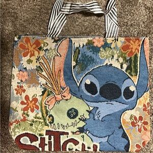 Loungefly Blue Multicolor Stitch Tapestry Tote
